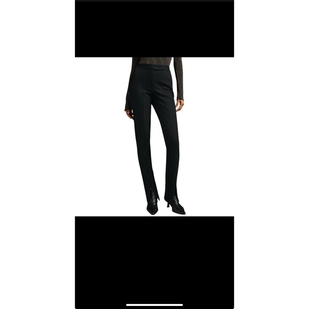 Anthropologie Maeve Women's Ponte Straight Ankle-Zip Pants size 16 black Stretch